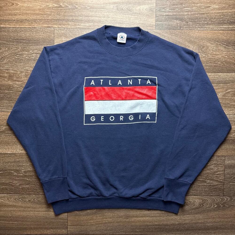 Navy Blue Vintage Atlanta Georgia Crewneck Sweatshirt